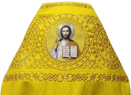 Priest Vestment Embroidered on Gabardine, Embroidery "Circle" with Embroidered Galloon