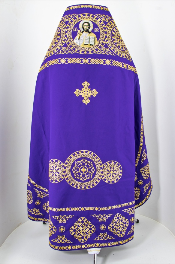 Priest Vestment Embroidered on Gabardine, Embroidery "Circle" with Embroidered Galloon