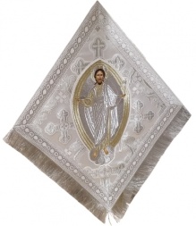 Priest Vestments Combined from Brocade "Florivsky Cross" with Embroidered Epitrachelion, Embroidery "New Embroidery"