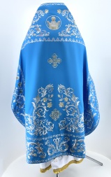 Embroidered Priest Vestment on Gabardine, Embroidery "Rose" with Embroidered Galloon