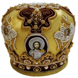 Mitre "Cherubim" yellow-burgundy