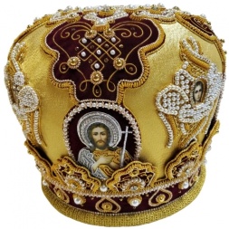 Mitre "Cherubim" yellow-burgundy