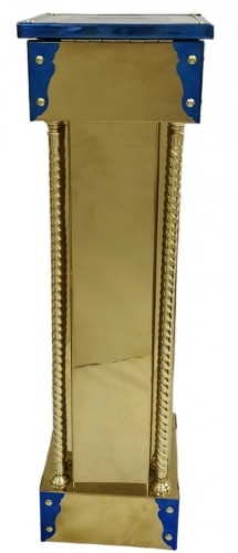 Offering for the church with pipes, brass, Damascus steel and laser-made cross, 24.5×24.5cm (height 83cm)