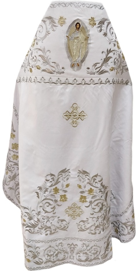Priest Vestments, Gabardine Embroidered, "Rose" Embroidery with Embroidered Galloon