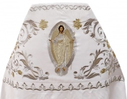 Priest Vestments, Gabardine Embroidered, "Rose" Embroidery with Embroidered Galloon