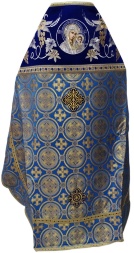 Priest Vestments Combined Brocade "Kyiv Cross" with Embroidered Epitrachelion, Embroidery "Lily"