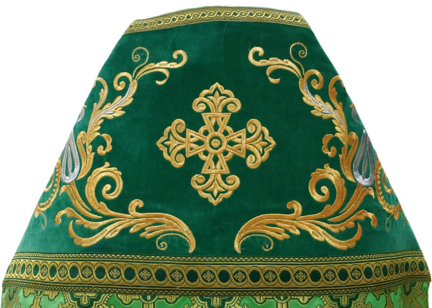 Priest Vestments Combined, Made of Brocade, with Embroidered Epitrachelion, Embroidery "New Pattern"