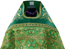 Priest Vestments Combined, Made of Brocade, with Embroidered Epitrachelion, Embroidery "New Pattern"