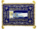 Shroud of the Mother of God on velvet 120×80cm (Angels, silver) (embroidered grapes, embroidered and decorated center)