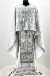 Priest Vestments Greek Style, Brocade Fabric, with Sewn Galoon