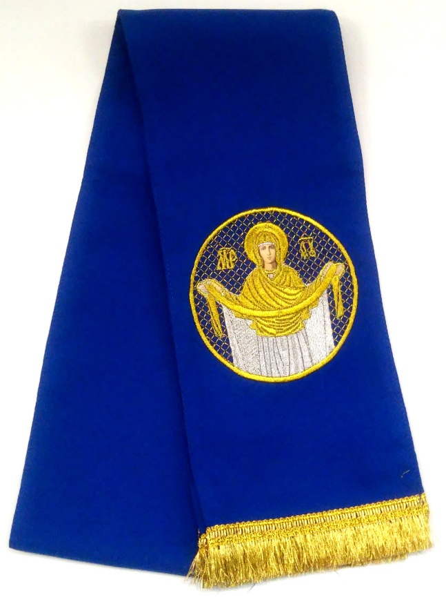 Bookmark "Protection of the Mother of God" blue