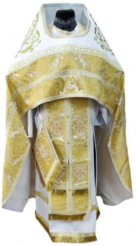 Priest Vestment Combined Brocade "Paschal Cross" with Embroidered Epitrachelion, Embroidery "Rose"