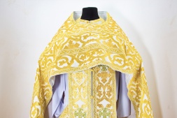Priest Vestment Made of Greek Brocade with Sewn-on Galloon