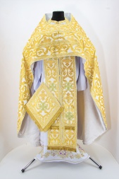 Priest Vestment Made of Greek Brocade with Sewn-on Galloon