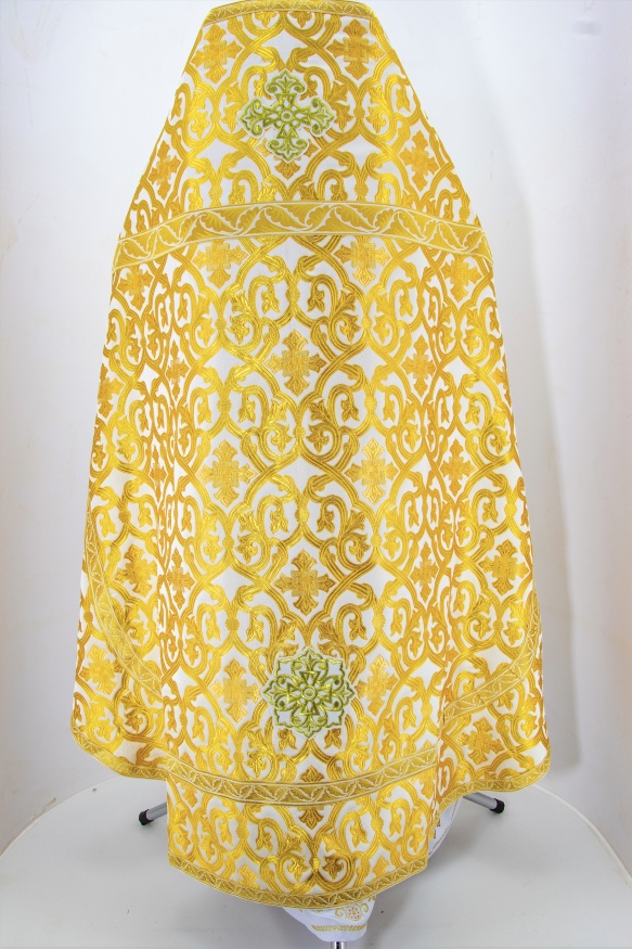 Priest Vestment Made of Greek Brocade with Sewn-on Galloon