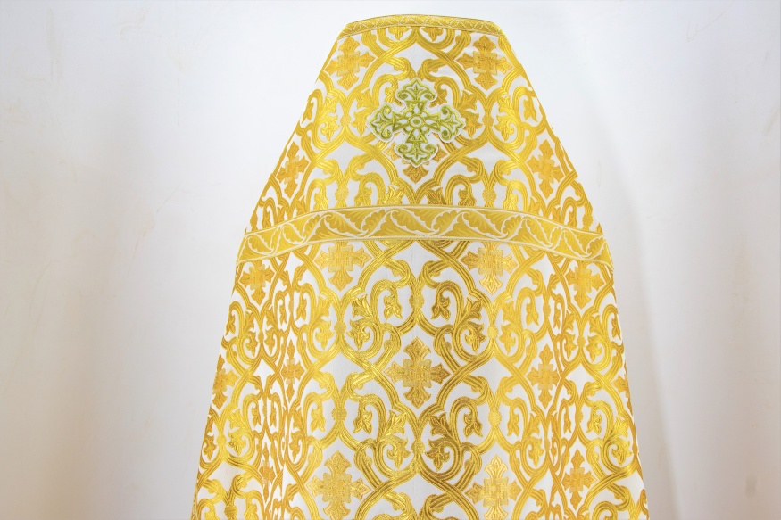 Priest Vestment Made of Greek Brocade with Sewn-on Galloon