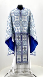 Priest Vestments, Greek Style, Brocade Fabric, with Sewn Galloon