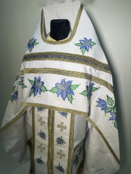 Vestments for Priest Embroidered on Velvet with Embroidered Icon, Embroidery "Clematis"