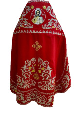 Embroidered Priest Vestments on Gabardine, "Rose" Embroidery with Embroidered Galloon