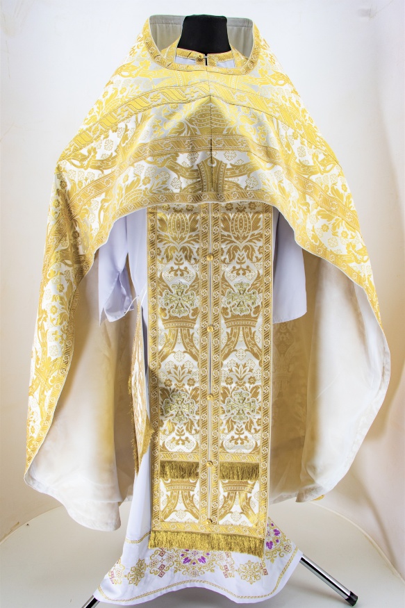 Priest Vestments, Greek Brocade "Jerusalem" with Sewn Galloon