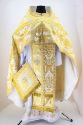 Priest Vestments, Greek Brocade "Jerusalem" with Sewn Galloon