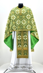 Priest Vestments, Greek Style, Brocade Fabric, with Sewn Turkish Galloon