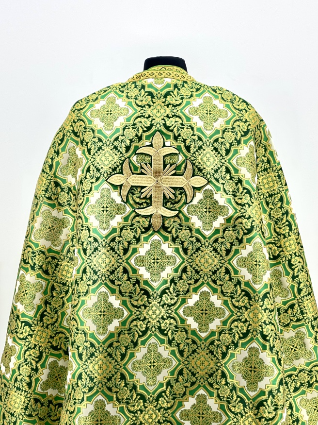 Priest Vestments, Greek Style, Brocade Fabric, with Sewn Turkish Galloon