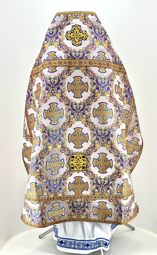 Priest Vestments, Brocade with Sewn Galloon