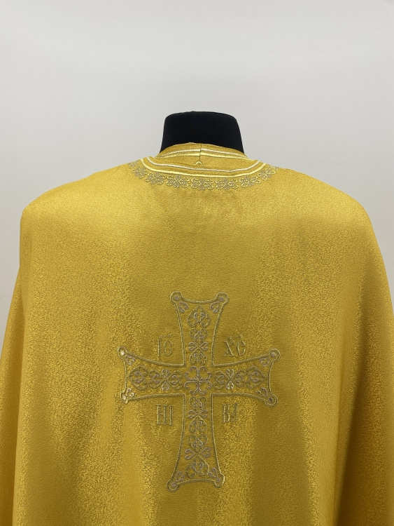 Priest Vestment Greek Style, Brocade Fabric, with Embroidered Galloon, Embroidery "Hearts"