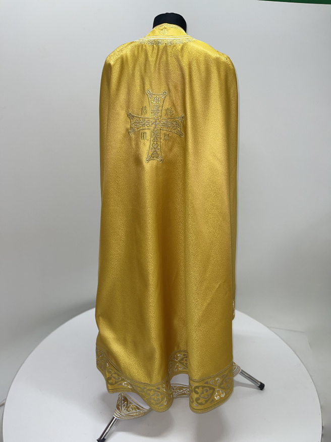 Priest Vestment Greek Style, Brocade Fabric, with Embroidered Galloon, Embroidery "Hearts"