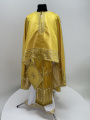 Priest Vestment Greek Style, Brocade Fabric, with Embroidered Galloon, Embroidery "Hearts"