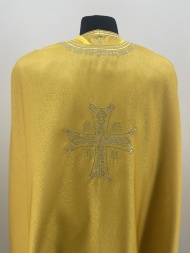 Priest Vestment Greek Style, Brocade Fabric, with Embroidered Galloon, Embroidery "Hearts"