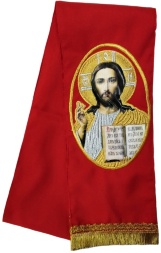 Bookmark with Icon of the Savior, Red