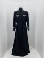 Cassock with overlaps, embroidered, wet silk fabric