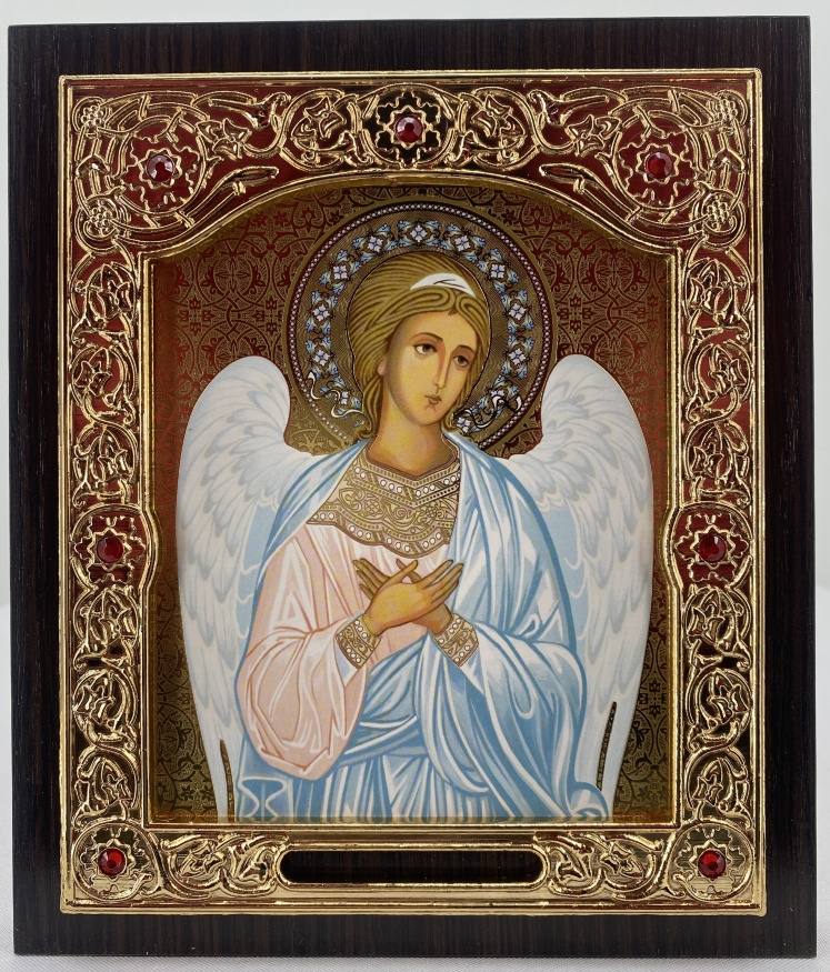 Icon Guardian Angel (gold background) 15x18