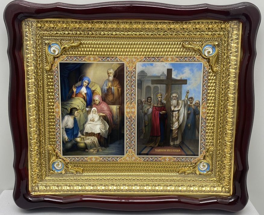Double Icon Nativity of the Most Holy Theotokos | Exaltation of the Holy Cross