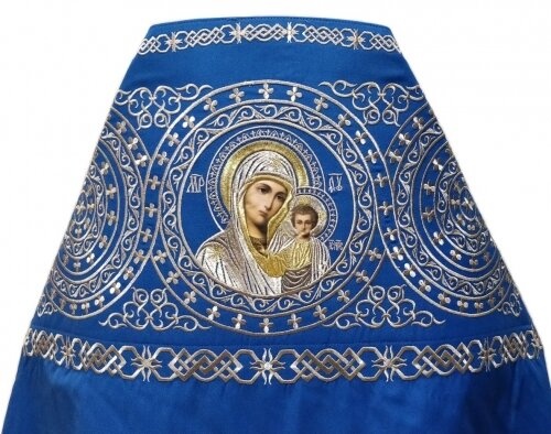 Priest Vestments Embroidered on Gabardine, Embroidery "Circle" with Embroidered Galloon