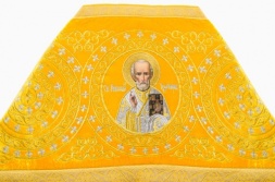 Priest Vestment Combined Brocade "Kyiv Cross" with Embroidered Epitrachelion, Embroidery "Kolo"