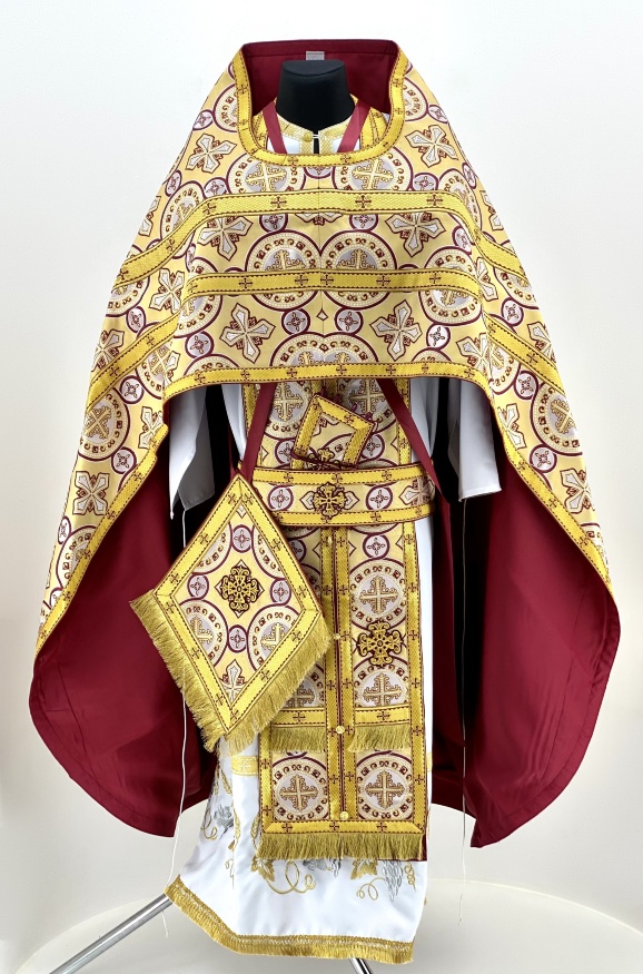 Priest Vestments, made of Turkish brocade with sewn-on galloon