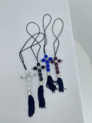 Car Pendant "Acrylic Cross" with Tassel (assorted)