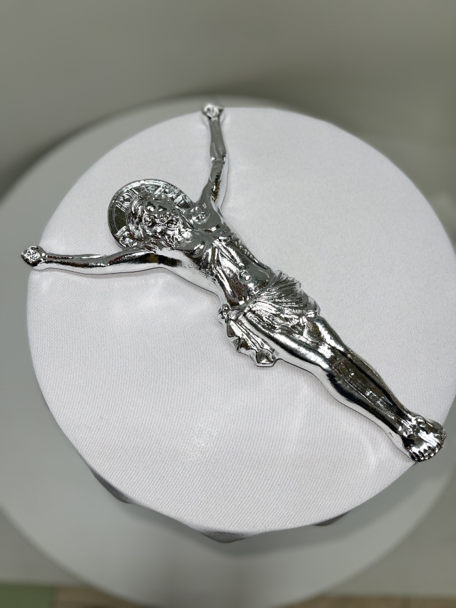 Crucifix of Jesus Christ (aluminum-plated, silver-colored) 1.4kg 38×24