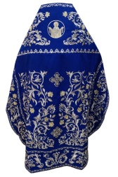 Priest Vestments, Embroidered on Gabardine, Embroidered Center with Embroidered Galloon
