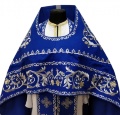 Priest Vestments, Embroidered on Gabardine, Embroidered Center with Embroidered Galloon