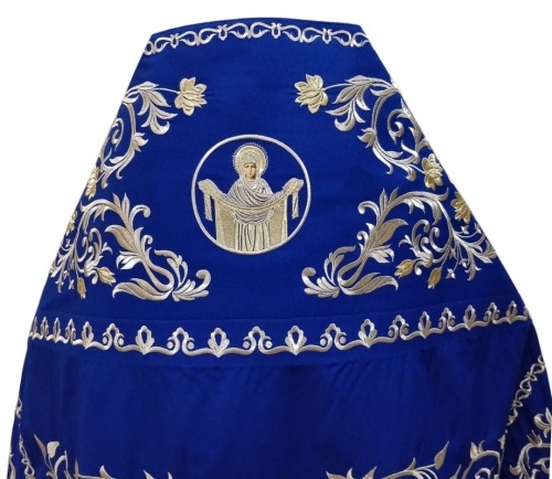Priest Vestments, Embroidered on Gabardine, Embroidered Center with Embroidered Galloon