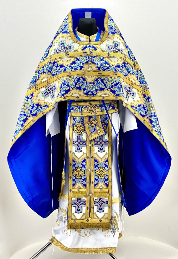 Priest Vestments, Transfiguration Cross with Sewn Braid
