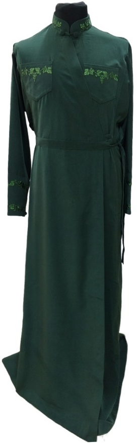 Cassock with Overlap, with Embroidery, Wet Silk Fabric