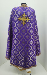 Priest Vestments, Greek Style, Brocade Fabric, with Sewn Galloon