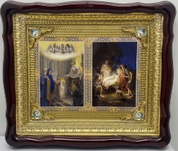 Double Icon, Entry of the Most Holy Theotokos into the Temple | Nativity of Christ 48×42cm