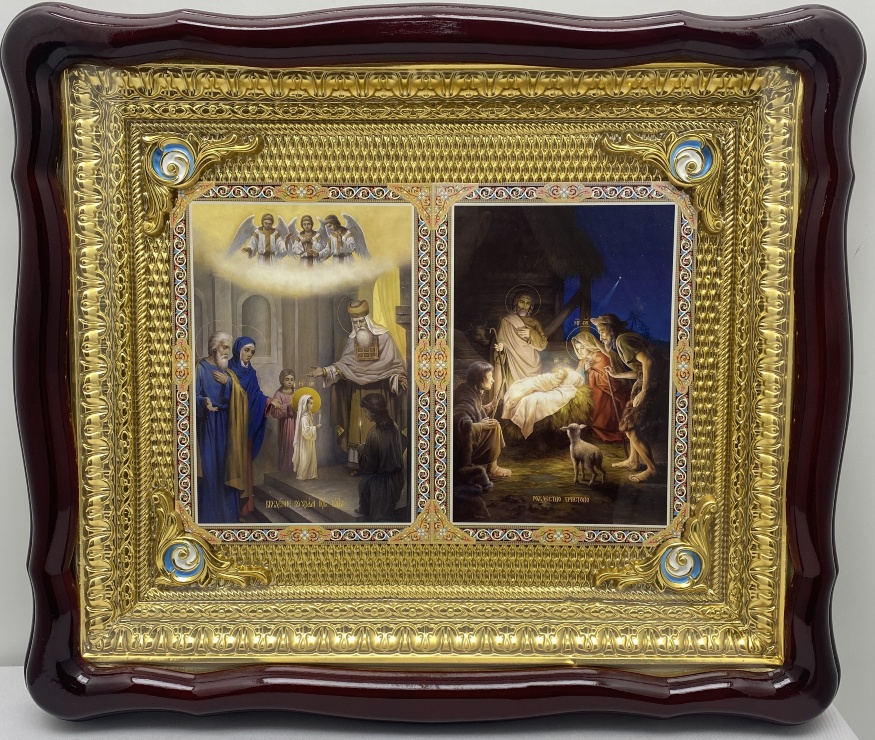 Double Icon, Entry of the Most Holy Theotokos into the Temple | Nativity of Christ 48×42cm