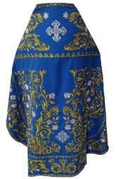 Priest Vestments, Embroidered Gabardine, Embroidered Center with Embroidered Galloon